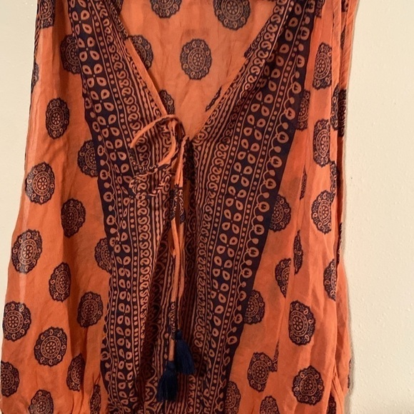 Free People Intimately Soul Of The Sun snap Bodysuit Boho Brick Combo shirt L - Picture 7 of 16